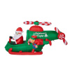Santa In Christmas Copter Helicopter With Elf Christmas Inflatable